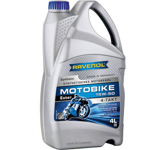Моторное масло Motobike 4-T Ester SAE 15W-50 4 л RAVENOL 1172113-004-01-999 1