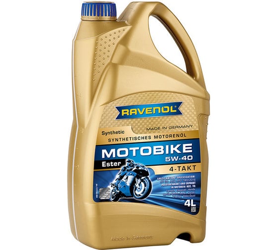 Моторное масло Motobike 4-T Ester SAE 5W-40 4 л RAVENOL 1171102-004-01-999