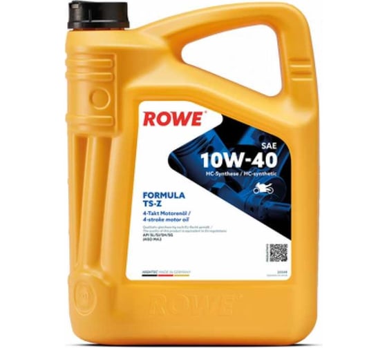 Моторное масло для 2-T/4-T двигателей HIGHTEC FORMULA SAE 10W-40 TS-Z 5 л Rowe 20049-0050-99 1