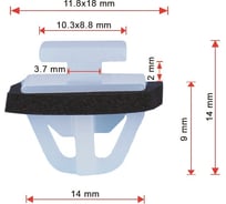 Клипса пластиковая 50 шт AVERS 87756-2E000-50