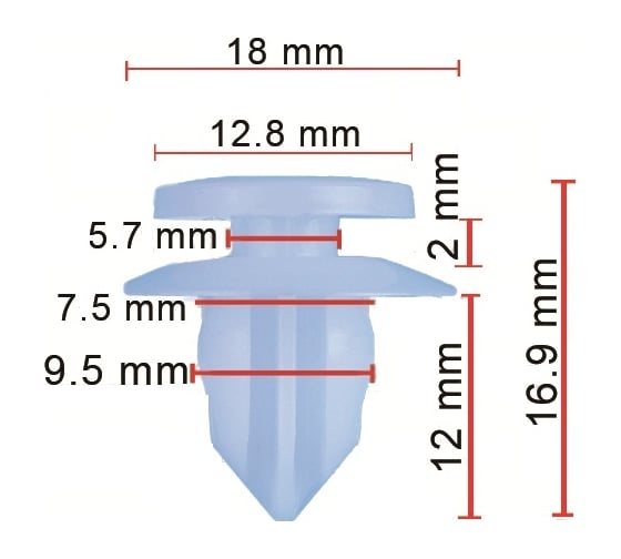 Клипса обшивки порога 50 шт AVERS 9046710162-50 1