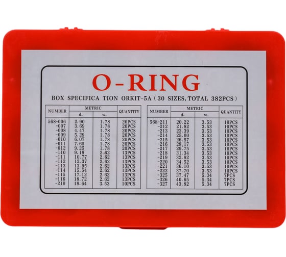Набор колец резиновых уплотнительных O-Ring NBR70 дюйм. (№5a) 347шт HIMPT 00028011433
