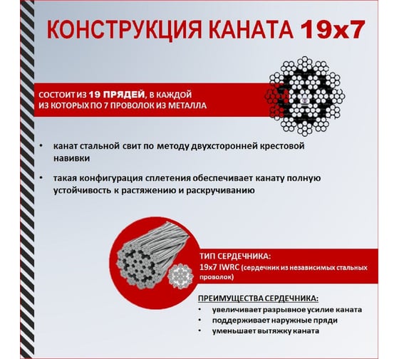 Канат на манипулятор 8 мм DIN 3069 8,0-19x7-sZ-B-1770/180 55 м РОМЕК 2000000139333