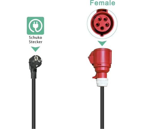 Переходник ALPENBOX Male Schuko - Female CEE32A 5P IP44 XTREM 3G2.5 0,5м 9110105