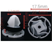 Клипса крепежная для а/м Renault, Citroen, Peugeot обшивки двери 9345zn, 7703077476, 10 шт Nord-Yada 909476