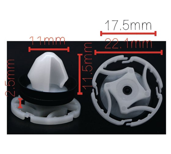 Клипса крепежная для а/м Renault, Citroen, Peugeot обшивки двери 9345zn, 7703077476, 10 шт Nord-Yada 909476 1