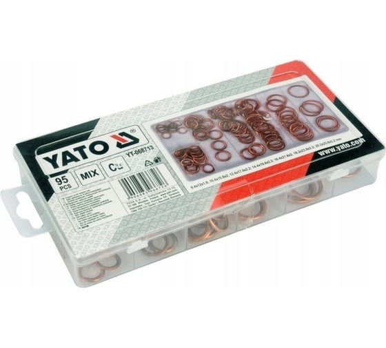 Набор медных шайб 95 шт, пластиковый кейс YATO YT-068713