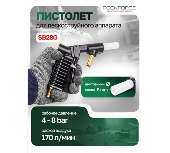Пистолет (SB28) для пескоструйного аппарата ROCKFORCE RF-SB28G-G(26359)