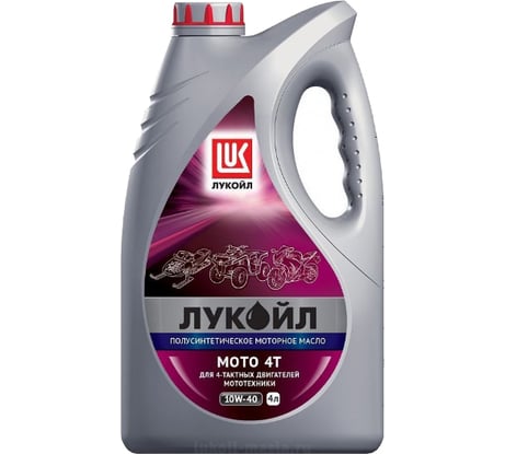 Моторное масло полусинтетическое МОТО 4Т SAE 10W40, SL, 4 л Лукойл 1595328