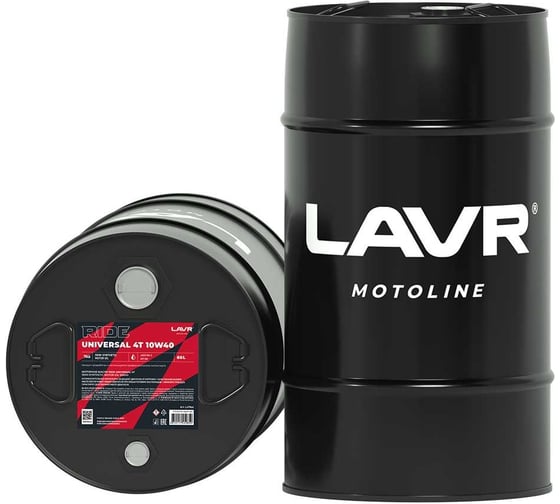 Моторное масло MOTO RIDE UNIVERSAL 4T 10W40 SM, 60 л LAVR Ln7846 1