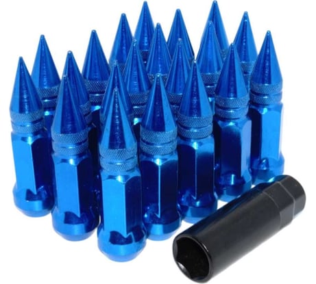 Комплект гаек тип Пика М12х1.5, Синий 20шт+1ключ STARLEKS KK911945SD/BL