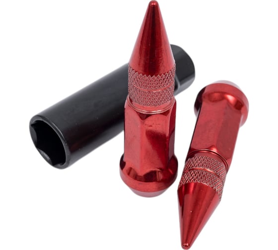 Комплект гаек тип Пика М1/2, высота 80мм Красный 20шт+1ключ STARLEKS KK911942SD/RED 1