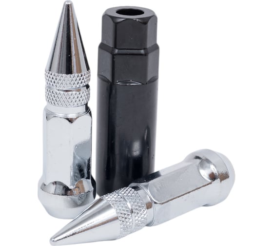 Комплект гаек тип Пика М1/2, высота 80мм Хром 20шт+1ключ STARLEKS KK911942SD/CR 1