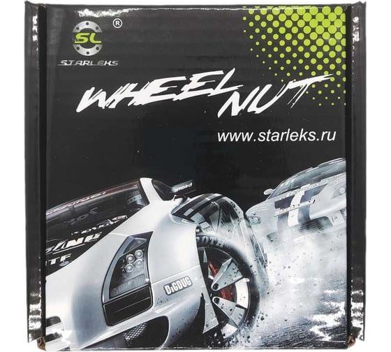 Комплект гаек тип Пика М 14x1.5, Чёрный 20шт+1ключ STARLEKS KK911948SD/BC