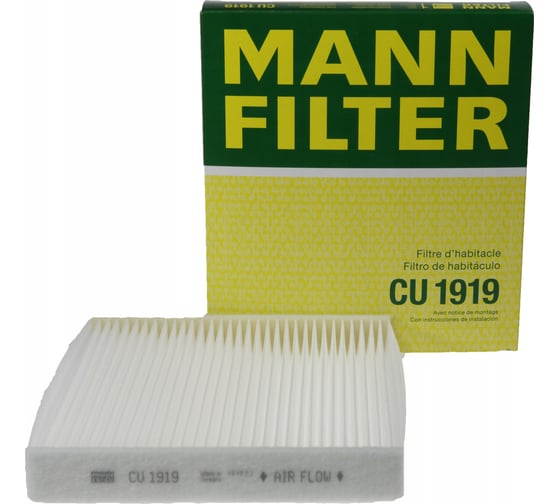 Фильтр салонный Toyota Corolla/Auris/RAV 4/Yaris 1.0-2.0VVT-I 2.0-2.2D-4D старше 2006 г MANN-FILTER CU1919