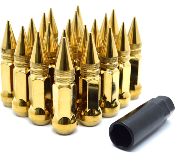 Комплект гаек тип Пика М12x1.5, Золотой 20шт+1ключ STARLEKS KK911945SD/GD