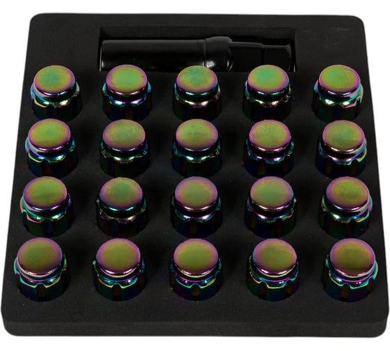 Комплект гаек М12x1.5 Радужный 20 шт, ключ 6-шлицевой STARLEKS KK911145SD/PH