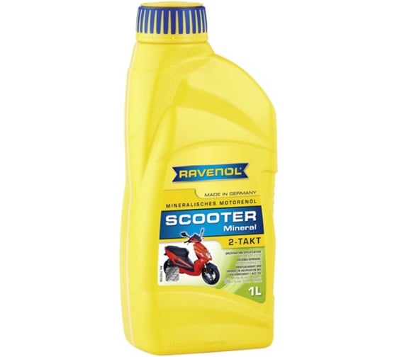 Масло моторное Scooter 2-Takt Mineral new 1 л для 2-тактных двигателей RAVENOL 1153150-001-01-999 1