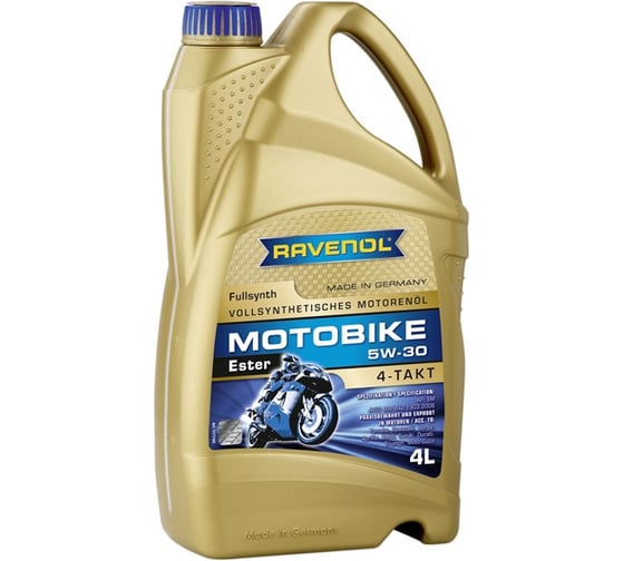 Моторное масло Motobike 4-T Ester SAE 5W-30 new 4 л RAVENOL 1171101-004-01-999 1