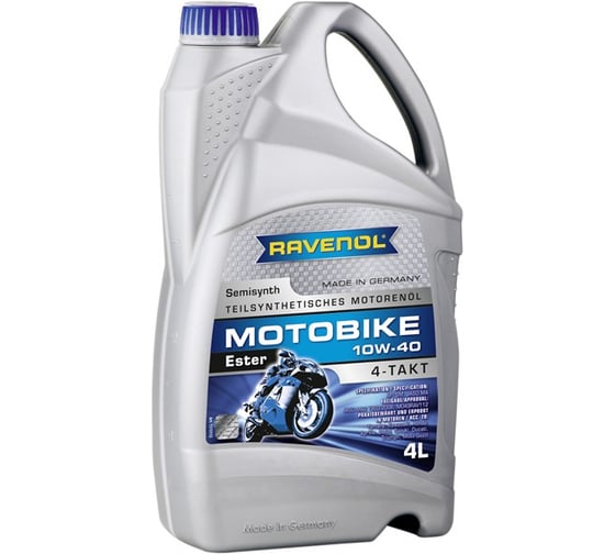 Моторное масло Motobike 4-T Ester SAE 10W-40 new 4 л RAVENOL 1172112-004-01-999 1
