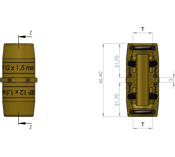 Фитинг прямой 9x1.5/9x1.5 мм 150 09 2850090603 ORPASAN ORP 4282 1