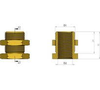 Переходник с гайкой 25 мм, M22/F161.5 ORPASAN ORP 4598