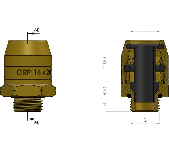Фитинг прямой M22x1.5-16x2 мм ORPASAN ORP 4229