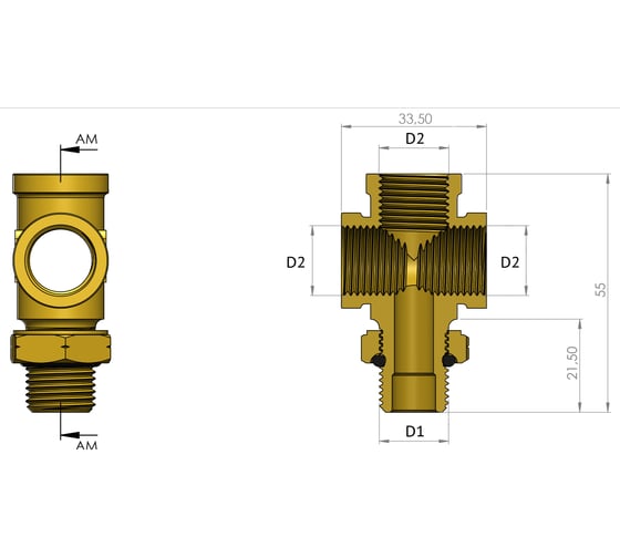 Адаптер крестовина F16/F16/F16/M22x1.5 ORPASAN ORP 4478 1