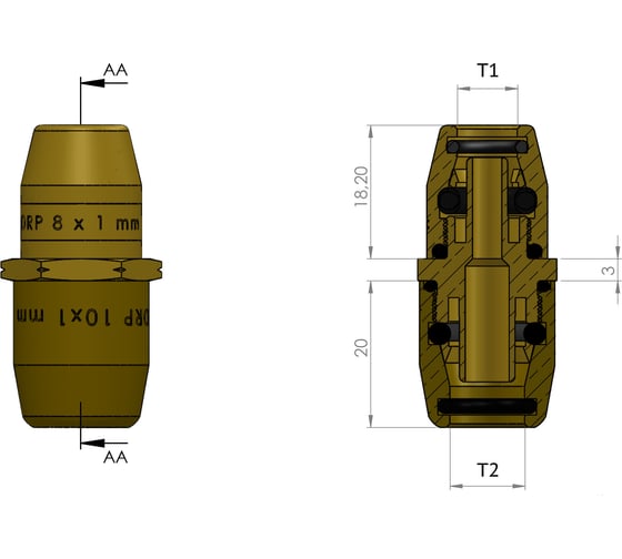 Фитинг переходной прямой 12x1.5/10x1 мм ORPASAN ORP 4296 1