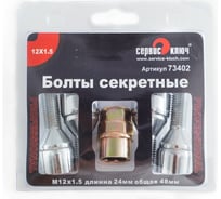 Болты (4 шт; М12x1.5; 24 мм) СЕРВИС КЛЮЧ 73402