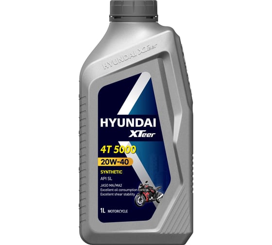 Масло 4-х тактное 4T 5000, 20W40, 1 л HYUNDAI XTeer 1011187 1