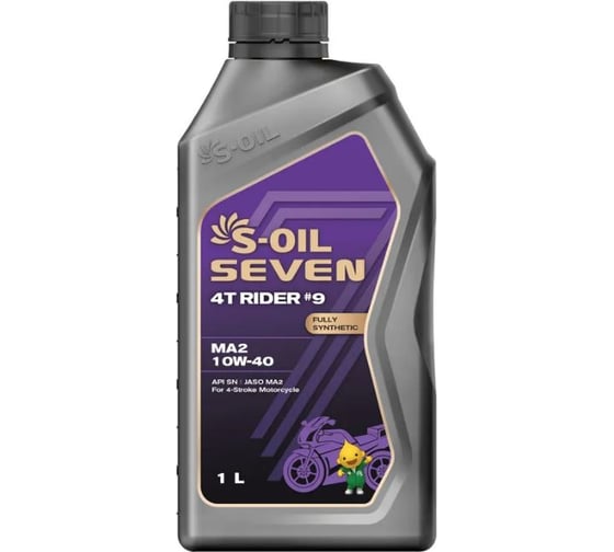 Моторное масло RIDER#9 MA2 10W-40 1 л S-OIL SEVEN E108012