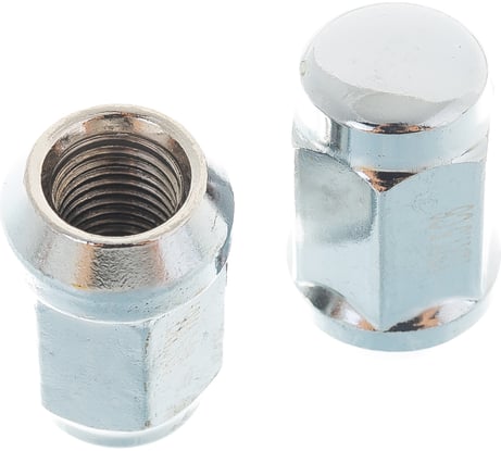 Гайка NORM M12x1.50, H=35 мм, ключ 19 мм, закрытая, хром, 20 шт. 401445 Cr