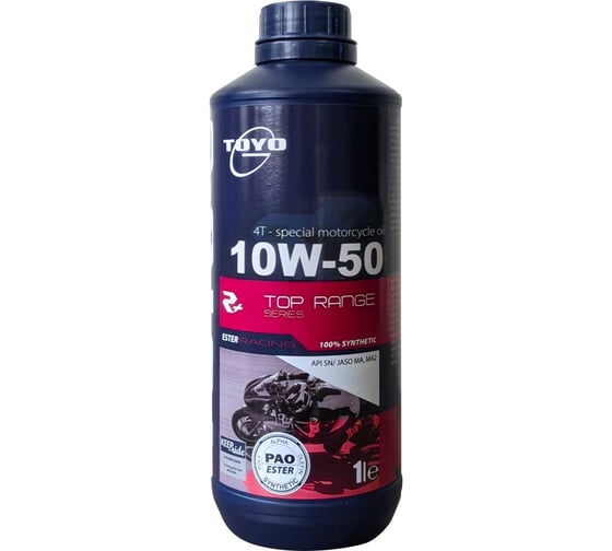Масло Top Range 4T SAE 10W-50, API SN, R+, 1 л Toyo 9555131407354