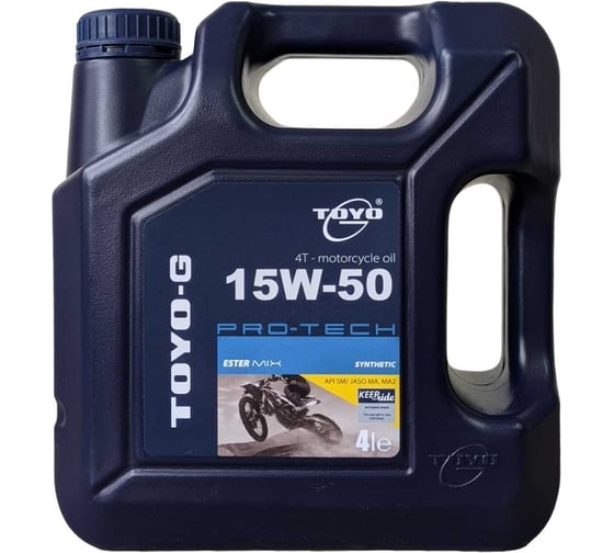 Масло Protech 4T SAE 15W-50, API SM, 4 л Toyo 9555131413393