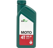 Моторное масло 10W-40 Moto 4T API SP SN/SL JASO MA-2 1 л LivCar LCMOT1040-001