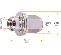 Гайка колесная M12x1.5(R)х42, 7 мм TOYOTA RAV 4 ALL 02-, YARIS ALL 05- MASUMA MLS-017