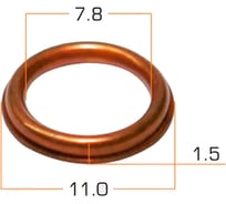Кольцо уплотнительное 7.8x11x1.5 мм MITSUBISHI MASUMA MDP-0016