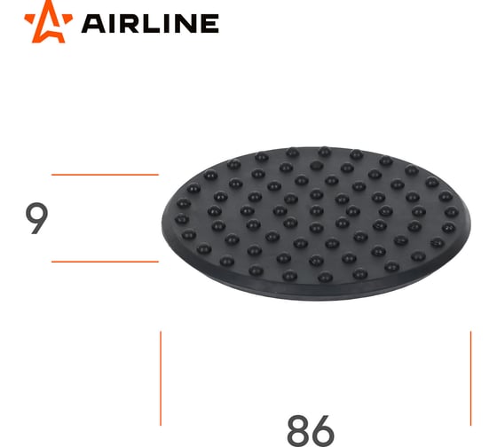 Накладка на домкрат подкатной INDUSTRY D86 мм, H9 мм Airline AJS06