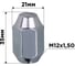 Гайка конус SKYWAY M12x1.50 закрытая 35мм кл21мм хром 034 комп.20 шт S10602034/K 1