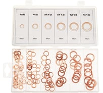 Набор медных шайб Эврика М6 М8 М10 М12 М14 М16 110пр. в кейсе ER-77110 991932