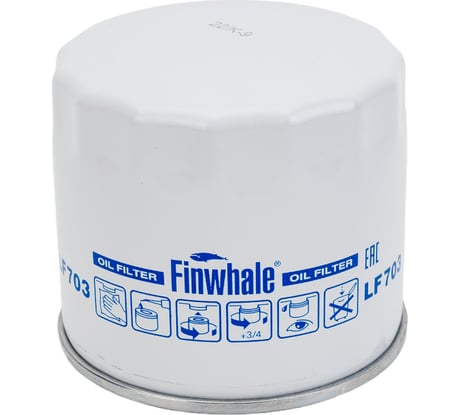Фильтр масляный бензин широкая применяемость Hyundai Kia Honda Mitsubishi Subaru  FINWHALE LF703