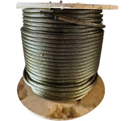 Трос для КМУ ТРАСТ 10мм 80 метров канат стальной многопрядный 19х7 4687206260344