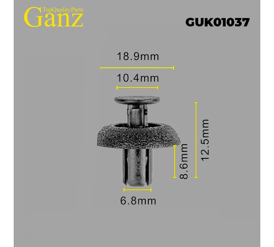 Клипса универсальная GANZ 10 шт GUK01037