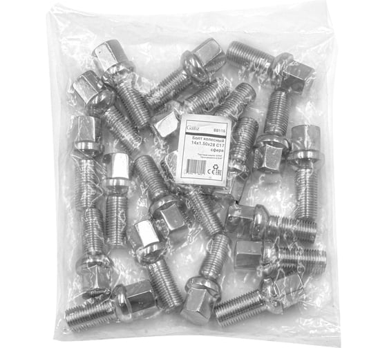 Болт колесный GANZ 14x1.50x28 С17 сфера упак. 20 шт BB116