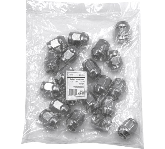 Гайка колесная GANZ 12x1.25x27 C19 конус закрытая упак. 20 шт BG570