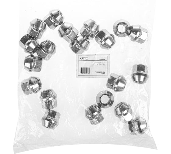 Гайка колесная GANZ 12x1.50x21 C17 конус открытая упак. 20 шт BG506