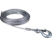 Трос стальной для лебедки ПРОММЕТАЛЛ 11 мм, 60 м, 1000 кг, крюк Трстлебед10006011К