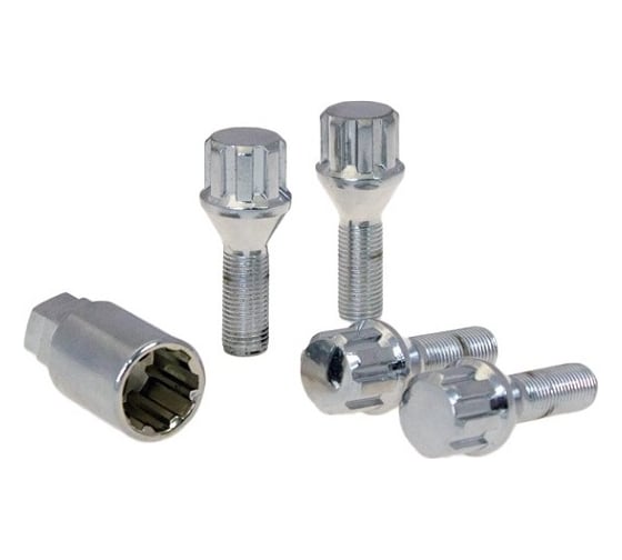 Комплект секретных болтов M12x1.25, H=28 мм, Хром NORM 372110H1 1