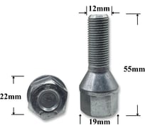 Болт колесный Крепавто ВАЗ M12х1.25х30.5 ключ 19, конус T0010
